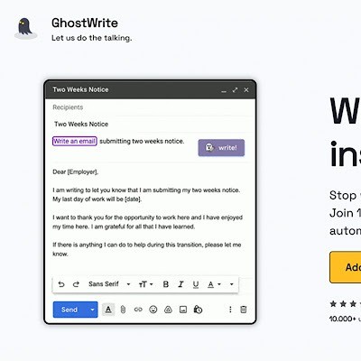 Ghostwrite: ChatGPT Email Assistant -AI 电子邮件写作助手