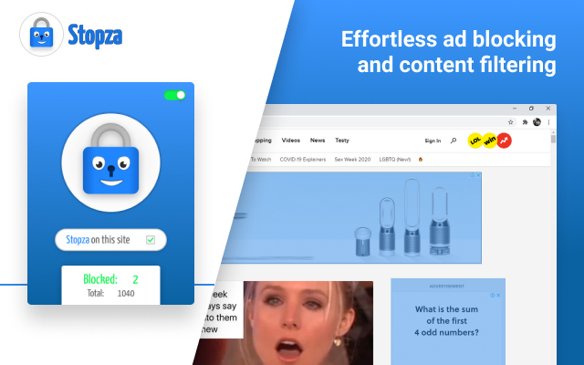 Stopza Adblocker插件,网页广告屏蔽工具