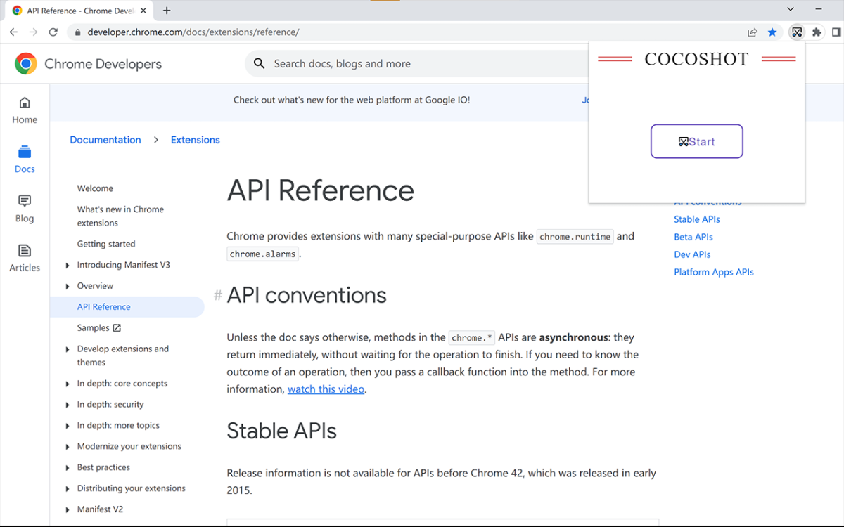 CocoShot插件,Chrome浏览器完整页屏幕截图工具